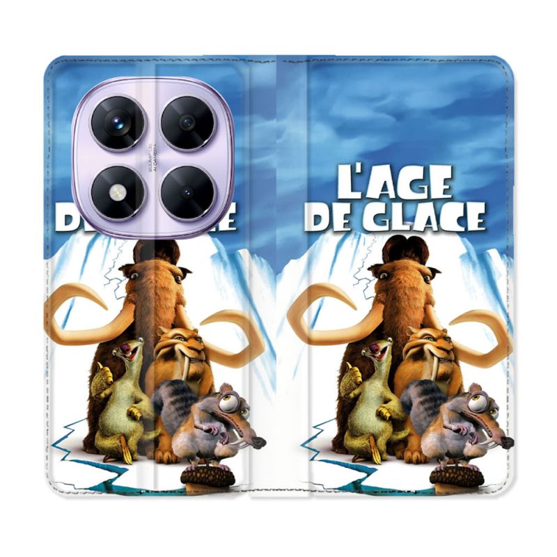 Housse Cuir Portefeuille Pour Xiaomi Redmi Note 14 PRO 5G L'âge de Glace Affiche