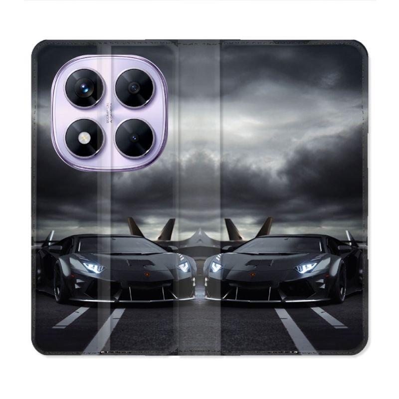 Housse Cuir Portefeuille Pour Xiaomi Redmi Note 14 PRO 5G Lamborghini Avion