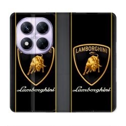 Housse Cuir Portefeuille Pour Xiaomi Redmi Note 14 PRO 5G Lamborghini Carbone