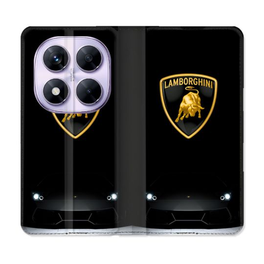 Housse Cuir Portefeuille Pour Xiaomi Redmi Note 14 PRO 5G Lamborghini Noir