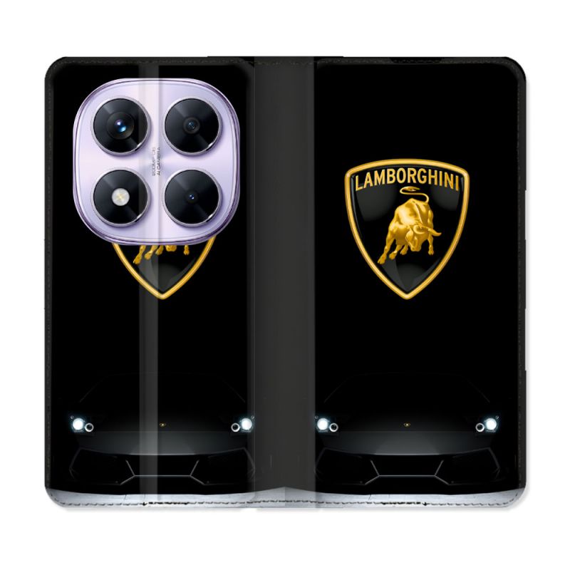 Housse Cuir Portefeuille Pour Xiaomi Redmi Note 14 PRO 5G Lamborghini Noir