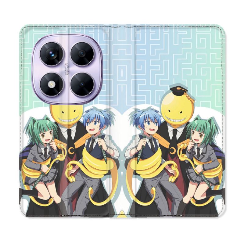 Housse Cuir Portefeuille Pour Xiaomi Redmi Note 14 PRO 5G Manga Assassination Classroom Kuro Trio