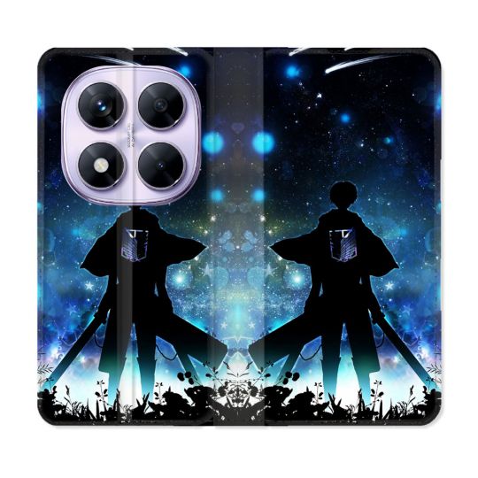 Housse Cuir Portefeuille Pour Xiaomi Redmi Note 14 PRO 5G Manga Attaque Titans Levi