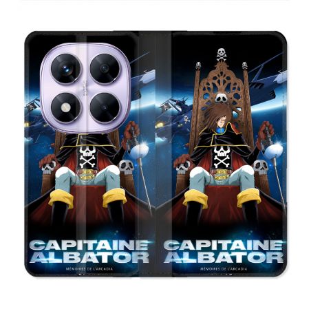 Housse Cuir Portefeuille Pour Xiaomi Redmi Note 14 PRO 5G Manga Capitaine Albator