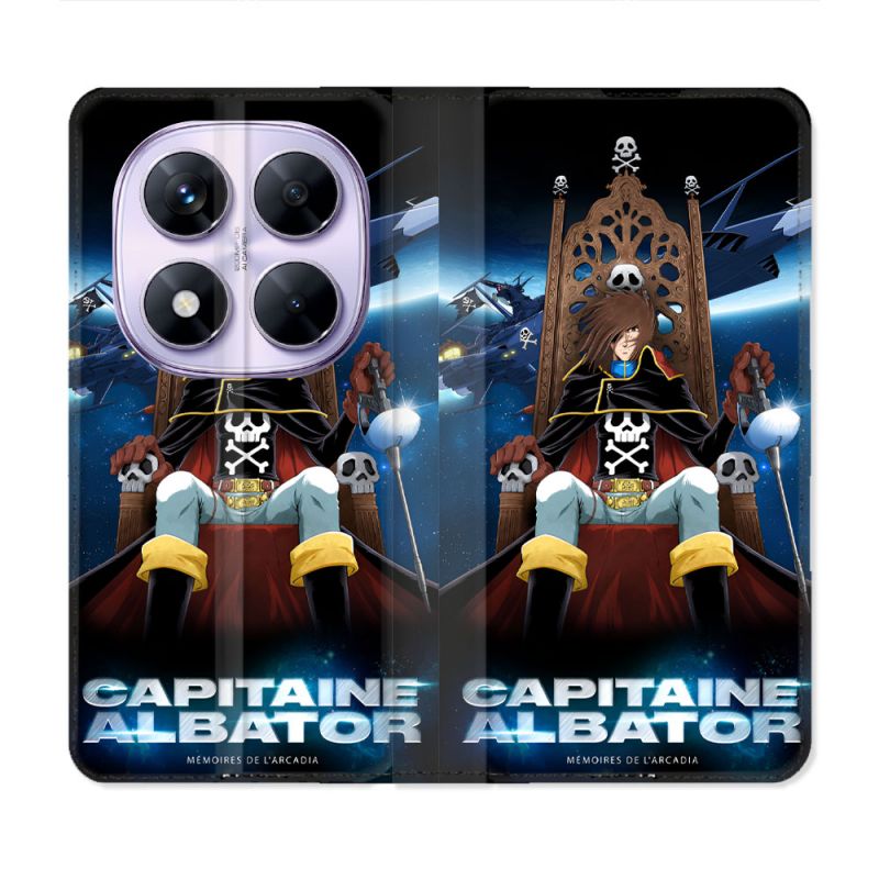 Housse Cuir Portefeuille Pour Xiaomi Redmi Note 14 PRO 5G Manga Capitaine Albator