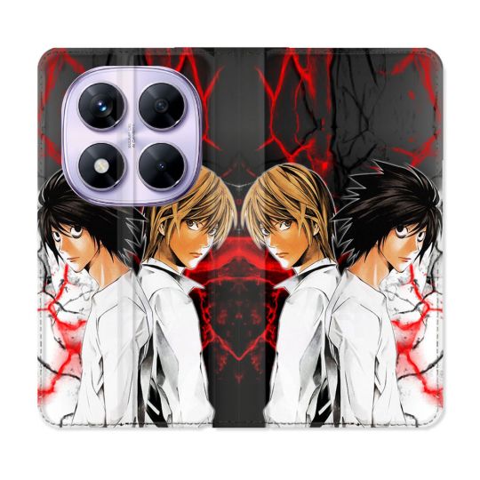 Housse Cuir Portefeuille Pour Xiaomi Redmi Note 14 PRO 5G Manga Death Note Duo