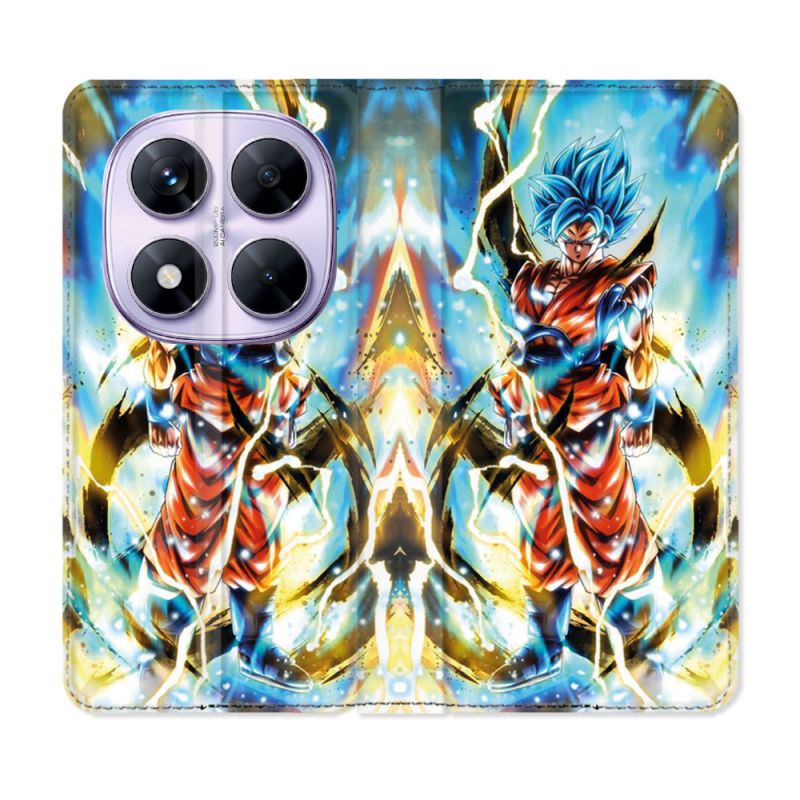 Housse Cuir Portefeuille Pour Xiaomi Redmi Note 14 PRO 5G Manga Dragon Ball Sangoku Blanc