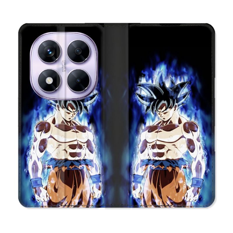 Housse Cuir Portefeuille Pour Xiaomi Redmi Note 14 PRO 5G Manga Dragon Ball Sangoku Noir