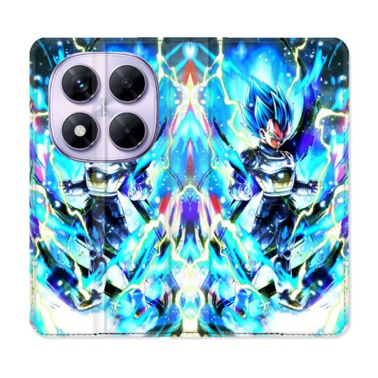 Housse Cuir Portefeuille Pour Xiaomi Redmi Note 14 PRO 5G Manga Dragon Ball Vegeta Bleu