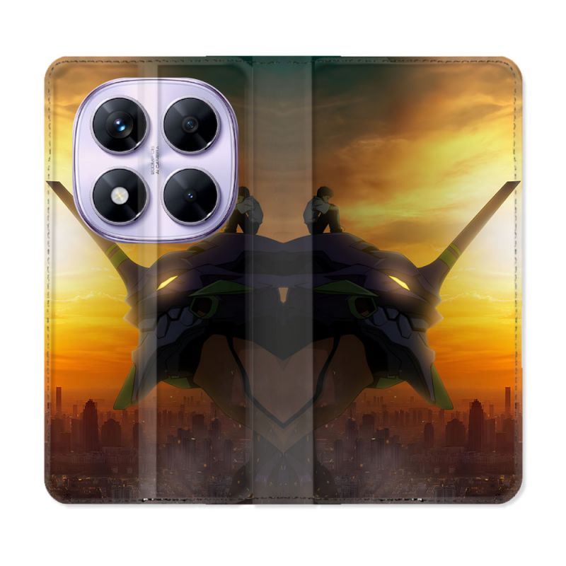 Housse Cuir Portefeuille Pour Xiaomi Redmi Note 14 PRO 5G Manga Evangelion