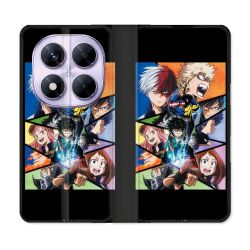 Housse Cuir Portefeuille Pour Xiaomi Redmi Note 14 PRO 5G Manga My Hero Academia Noir