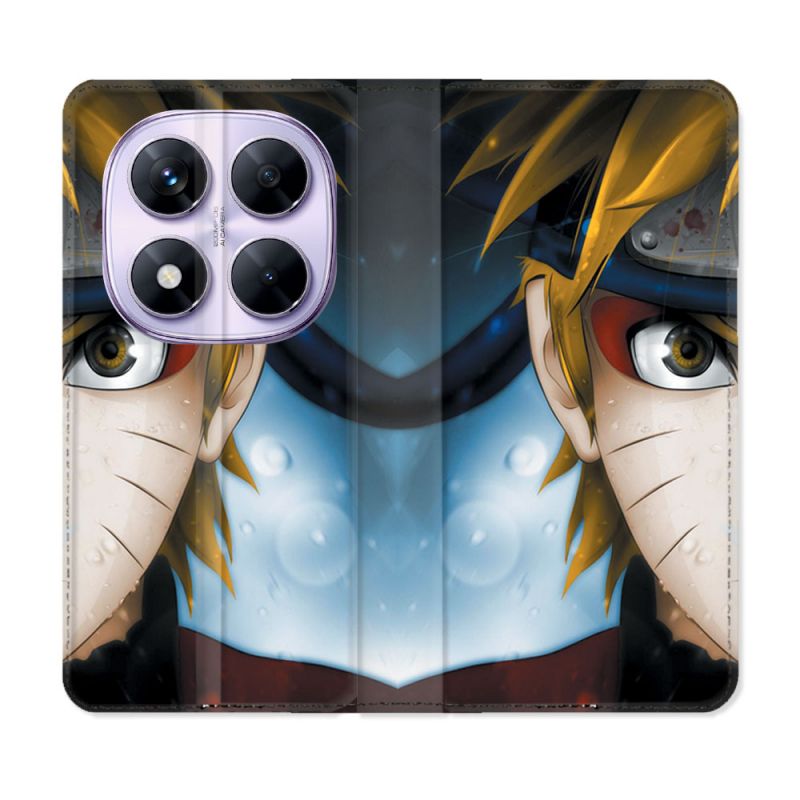 Housse Cuir Portefeuille Pour Xiaomi Redmi Note 14 PRO 5G Manga Naruto Blanc