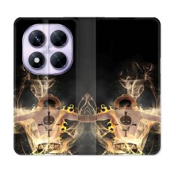 Housse Cuir Portefeuille Pour Xiaomi Redmi Note 14 PRO 5G Manga One Piece Ace Noir