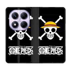 Housse Cuir Portefeuille Pour Xiaomi Redmi Note 14 PRO 5G Manga One Piece Tete de Mort