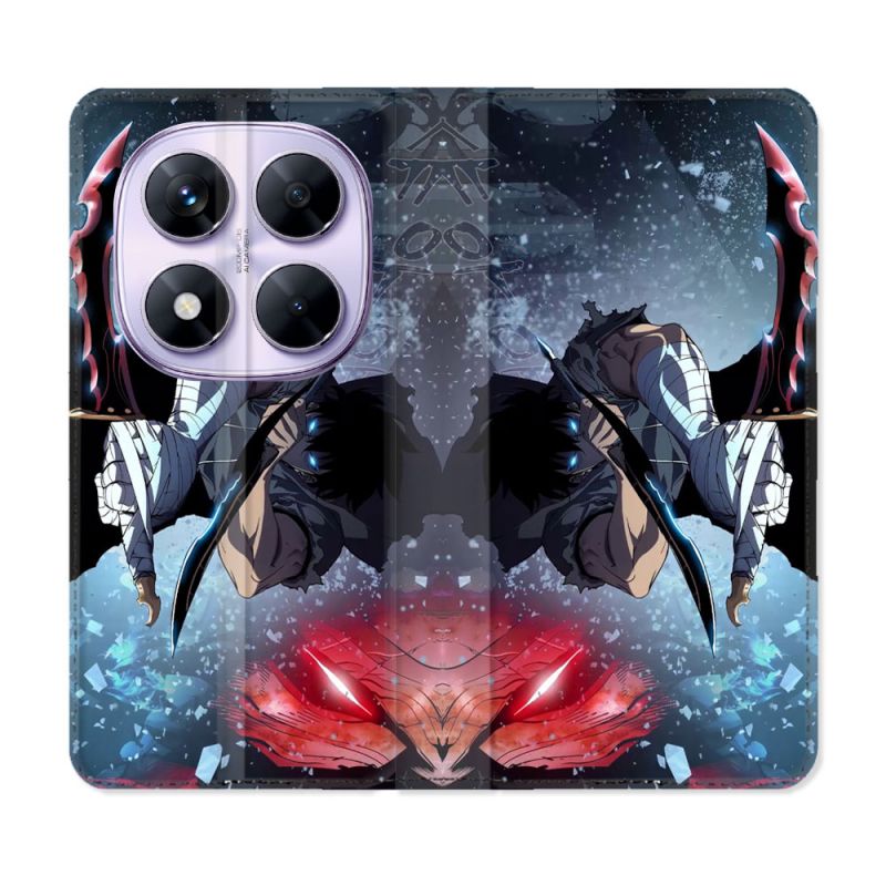 Housse Cuir Portefeuille Pour Xiaomi Redmi Note 14 PRO 5G Manga Solo Leveling Sung Epee