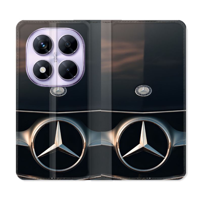 Housse Cuir Portefeuille Pour Xiaomi Redmi Note 14 PRO 5G Mercedes Calendre