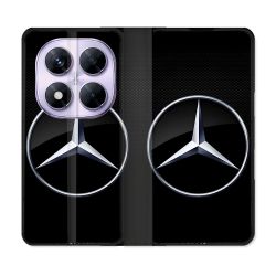 Housse Cuir Portefeuille Pour Xiaomi Redmi Note 14 PRO 5G Mercedes Carbone