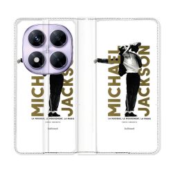 Housse Cuir Portefeuille Pour Xiaomi Redmi Note 14 PRO 5G Michael Jackson Blanc