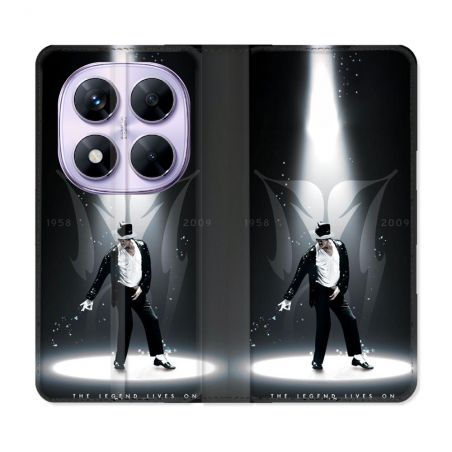 Housse Cuir Portefeuille Pour Xiaomi Redmi Note 14 PRO 5G Michael Jackson Noir