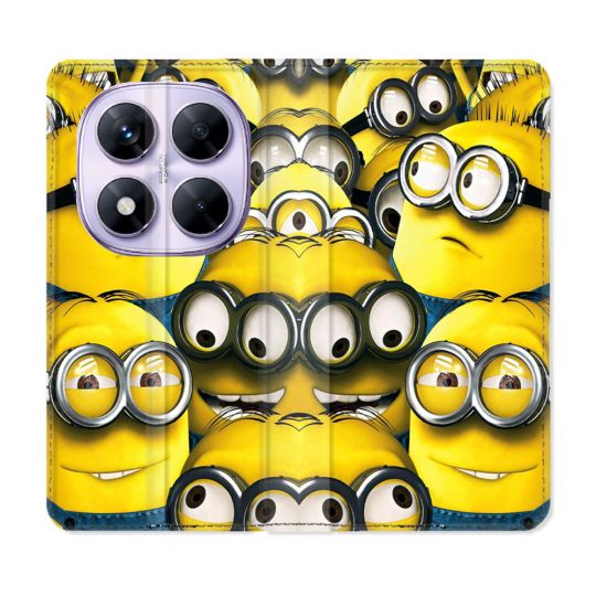 Housse Cuir Portefeuille Pour Xiaomi Redmi Note 14 PRO 5G Minions Groupe