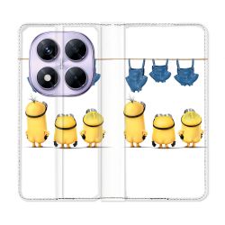 Housse Cuir Portefeuille Pour Xiaomi Redmi Note 14 PRO 5G Minions Nus