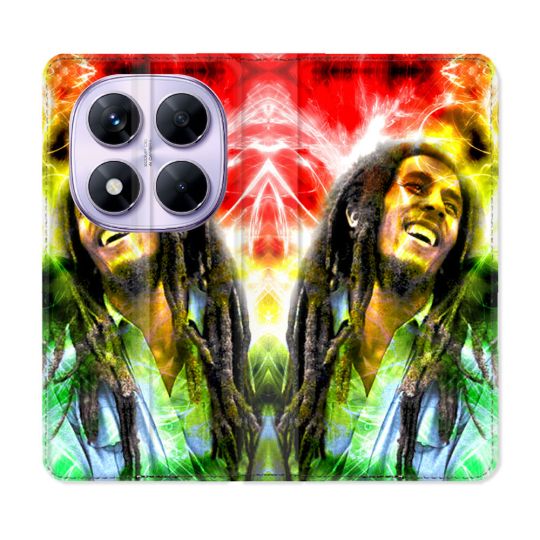 Housse Cuir Portefeuille Pour Xiaomi Redmi Note 14 PRO 5G Musique Bob Marley Color