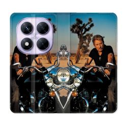 Housse Cuir Portefeuille Pour Xiaomi Redmi Note 14 PRO 5G Musique Johnny Hallyday Moto
