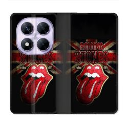 Housse Cuir Portefeuille Pour Xiaomi Redmi Note 14 PRO 5G Musique Rolling Stones