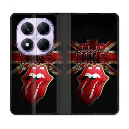 Housse Cuir Portefeuille Pour Xiaomi Redmi Note 14 PRO 5G Musique Rolling Stones