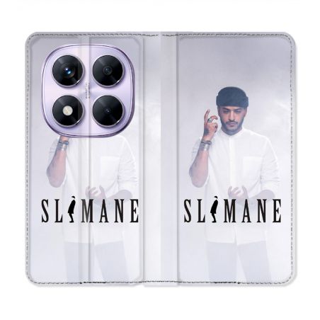 Housse Cuir Portefeuille Pour Xiaomi Redmi Note 14 PRO 5G Musique Slimane Blanc