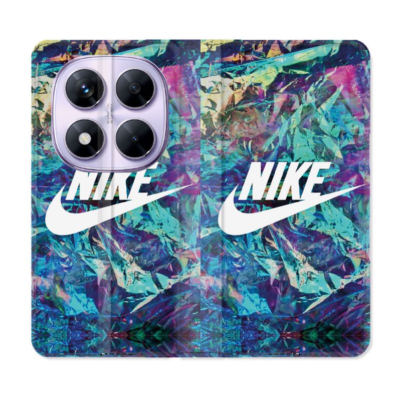 Housse Cuir Portefeuille Pour Xiaomi Redmi Note 14 PRO 5G Nike Turquoise