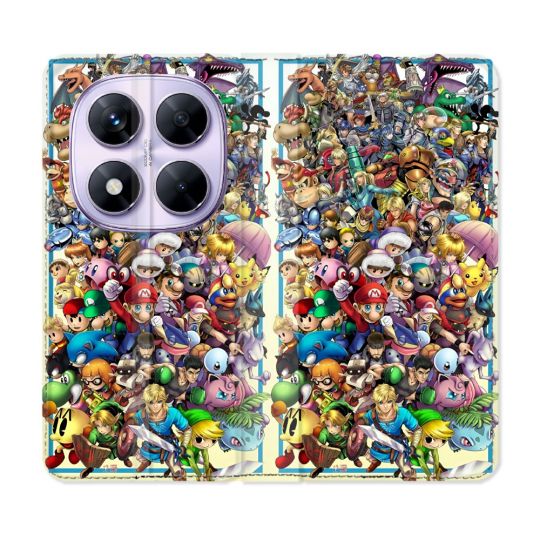 Housse Cuir Portefeuille Pour Xiaomi Redmi Note 14 PRO 5G Nintendo