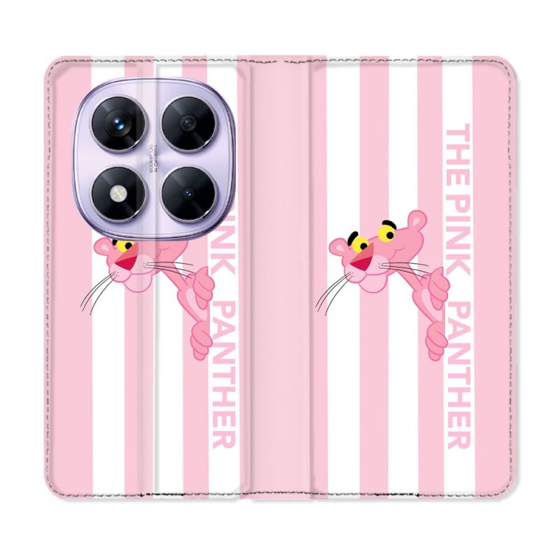 Housse Cuir Portefeuille Pour Xiaomi Redmi Note 14 PRO 5G Panthere Rose