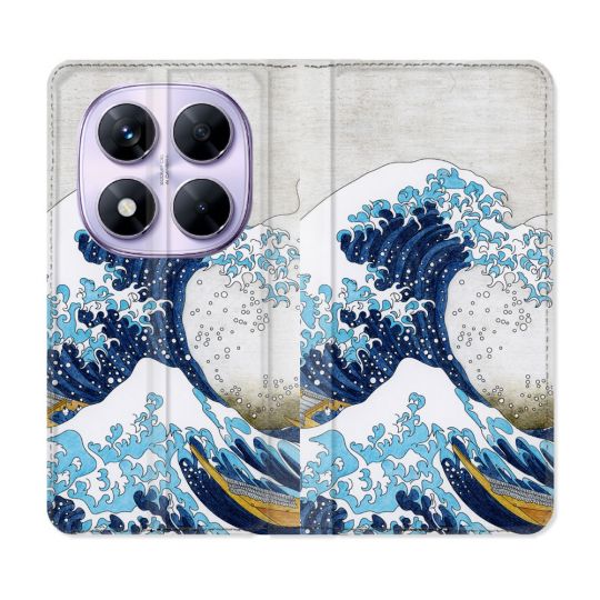 Housse Cuir Portefeuille Pour Xiaomi Redmi Note 14 PRO 5G Peinture La Grande Vague