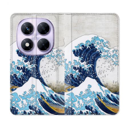 Housse Cuir Portefeuille Pour Xiaomi Redmi Note 14 PRO 5G Peinture La Grande Vague