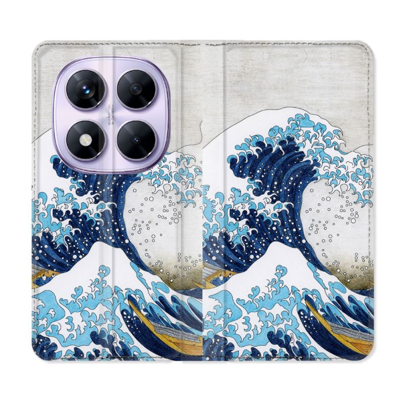 Housse Cuir Portefeuille Pour Xiaomi Redmi Note 14 PRO 5G Peinture La Grande Vague