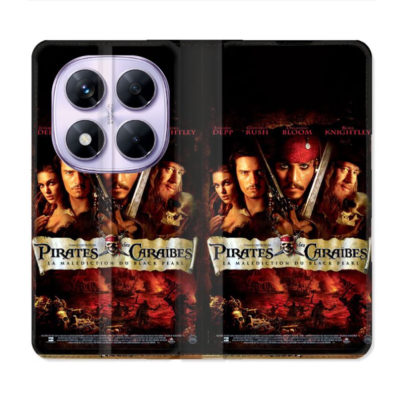 Housse Cuir Portefeuille Pour Xiaomi Redmi Note 14 PRO 5G Pirate Des Caraibes