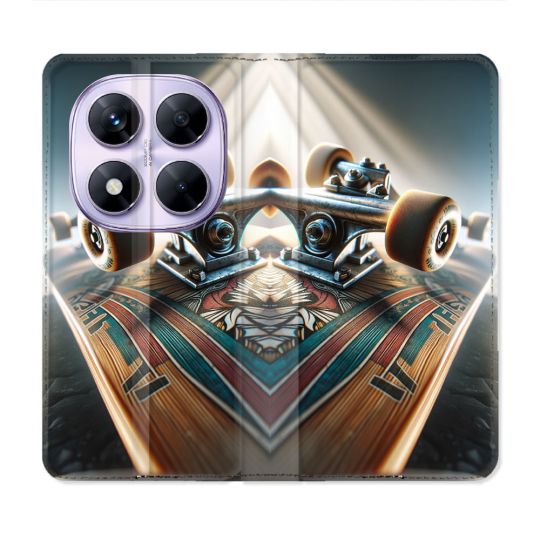 Housse Cuir Portefeuille Pour Xiaomi Redmi Note 14 PRO 5G Planche Skate
