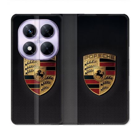 Housse Cuir Portefeuille Pour Xiaomi Redmi Note 14 PRO 5G Porsche Carbone