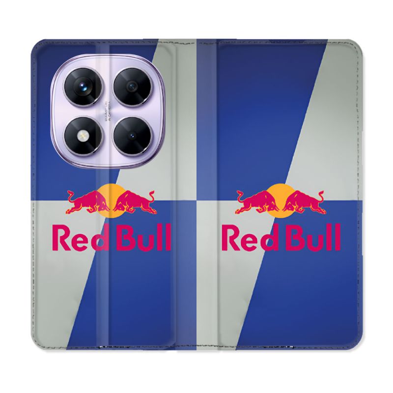 Housse Cuir Portefeuille Pour Xiaomi Redmi Note 14 PRO 5G Red Bull Classique