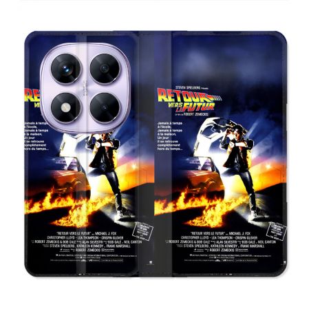 Housse Cuir Portefeuille Pour Xiaomi Redmi Note 14 PRO 5G Retour Vers Le Futur Affiche