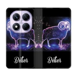 Housse Cuir Portefeuille Pour Xiaomi Redmi Note 14 PRO 5G Signe Zodiaque 2 Bélier