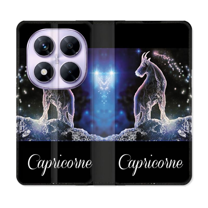 Housse Cuir Portefeuille Pour Xiaomi Redmi Note 14 PRO 5G Signe Zodiaque 2 Capricorne