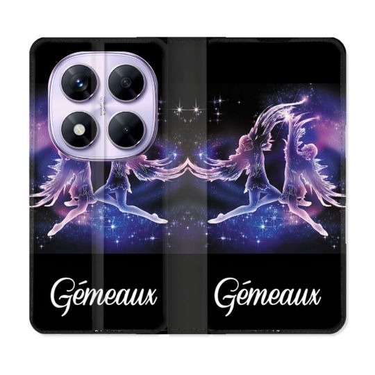 Housse Cuir Portefeuille Pour Xiaomi Redmi Note 14 PRO 5G Signe Zodiaque 2 Gémeaux