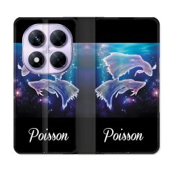 Housse Cuir Portefeuille Pour Xiaomi Redmi Note 14 PRO 5G Signe Zodiaque 2 Poisson