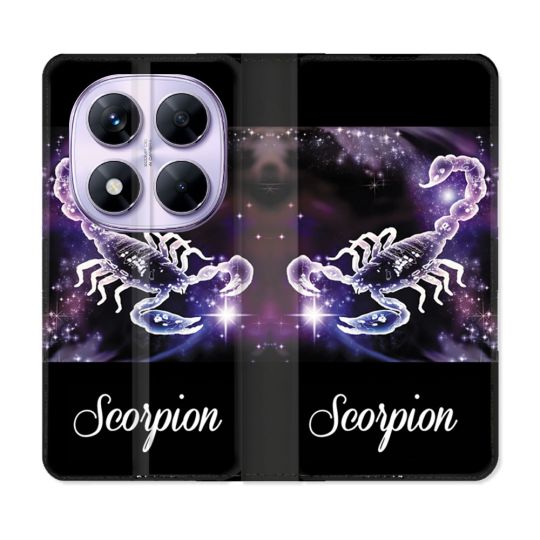 Housse Cuir Portefeuille Pour Xiaomi Redmi Note 14 PRO 5G Signe Zodiaque 2 Scorpion
