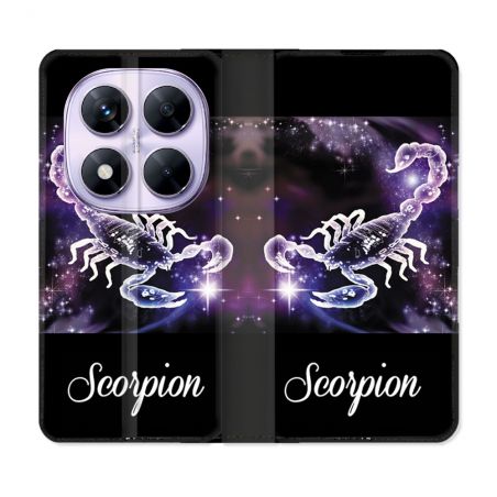 Housse Cuir Portefeuille Pour Xiaomi Redmi Note 14 PRO 5G Signe Zodiaque 2 Scorpion