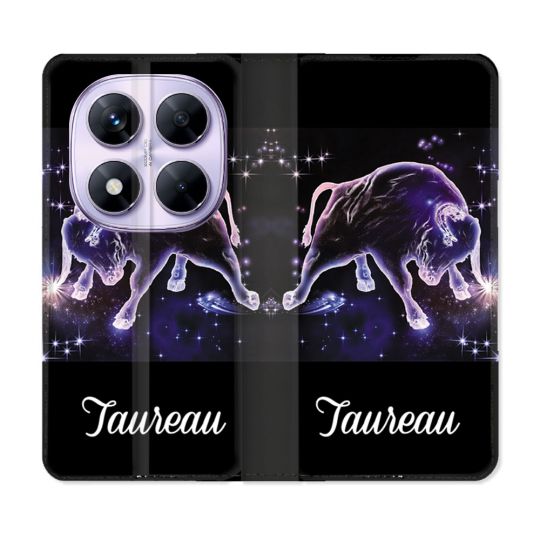Housse Cuir Portefeuille Pour Xiaomi Redmi Note 14 PRO 5G Signe Zodiaque 2 Taureau