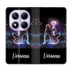 Housse Cuir Portefeuille Pour Xiaomi Redmi Note 14 PRO 5G Signe Zodiaque 2 Verseau