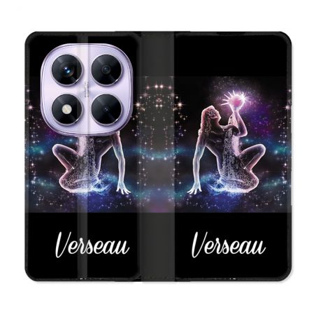 Housse Cuir Portefeuille Pour Xiaomi Redmi Note 14 PRO 5G Signe Zodiaque 2 Verseau